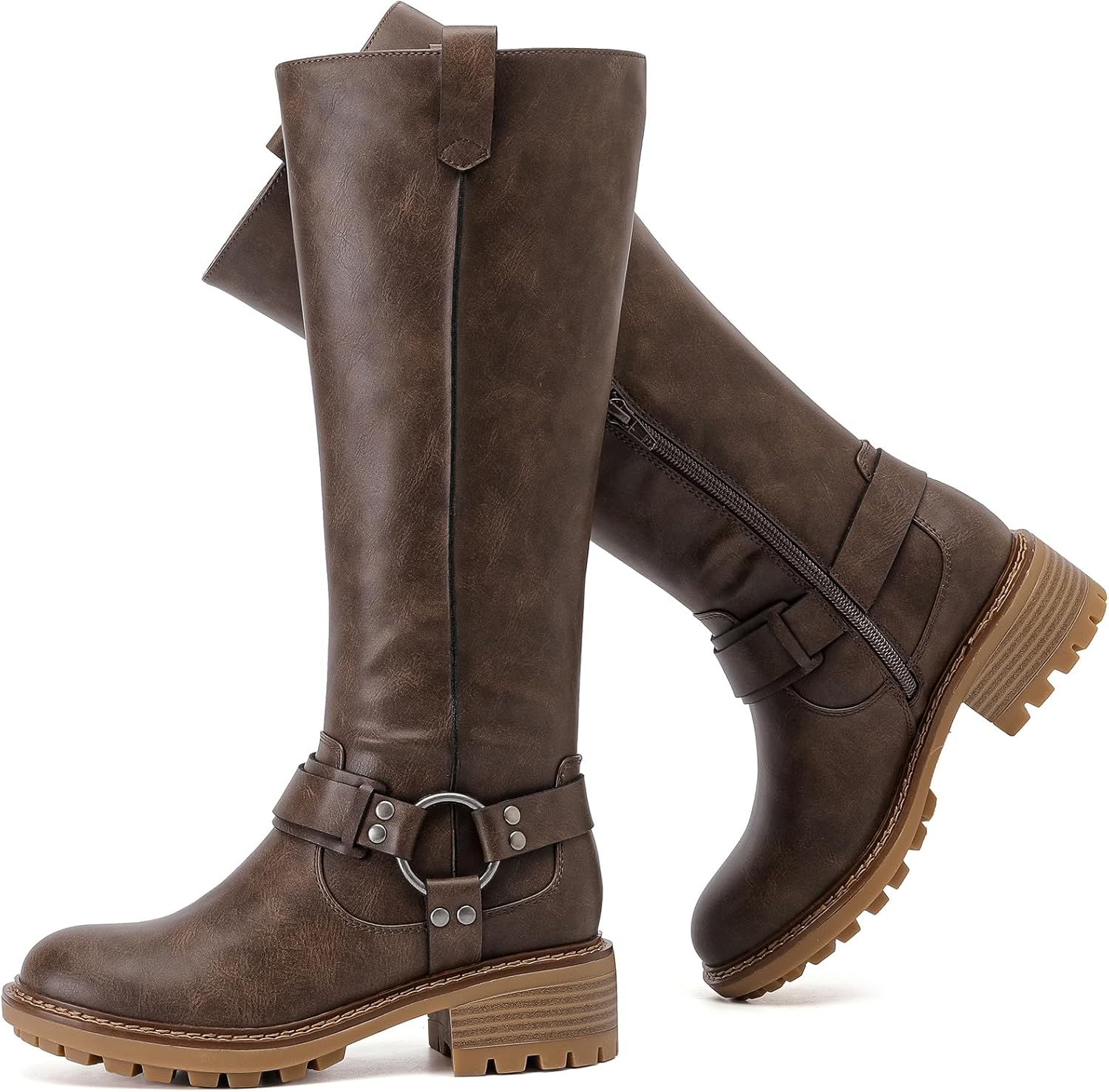 Women's Knee High Boots Stylish Comfort Round Toe Tall Riding Combat Boot Classic Fashion Fall Winter Boots for Women.